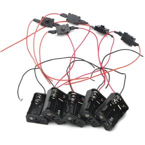24V Battery Holder Storage Case Box 23A 2x12V Battery in Series Wired ON/Off Switch, 24V Battery Holder, 23A Battery Holder, Pack of 5