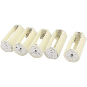5PCS 3x1.5V AA Series Connector Off White Plastic Cylinder Battery Storage Holder Case Adapter