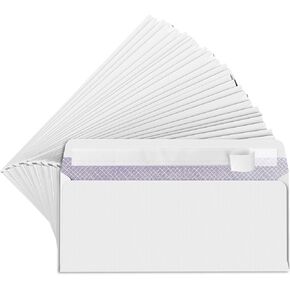 #10 Envelopes Letter Size Self Seal, White Security Envelopes Peel and Seal for Business Mailing, large Legal Size Plain Envelopes 4-1/8 x 9-1/2 Inches (30 Count)
