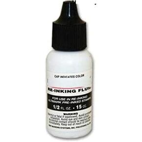 Ultimark Refill Ink for All Pre-Inked Stamps, 15 ml Bottle, Black Ink