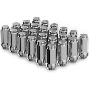 24pcs M14x1.5 Lug Nuts Chrome,1.78 inch Closed End Bulge Acorn Lug Nuts Replacement for K1500 K2500 Silverado Suburban 1500 K1500 Yukon Escalade ESV,19mm Hex One-Piece Wheel Lug Nut