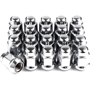 Gaemi 1/2"-20 Lug Nuts, 20 PCS Chrome Closed End Bulge Acorn Wheel Lug Nut for Aftermarket Wheels,3/4 Inch Hex