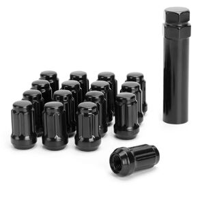 ATV m12x1.5 Wheel Lug Nuts Black, Dynofit (16+1)12mmx1.5 Spline Lug Nuts Aftermarket for Polaris Ranger XP 900/1000, General 1000, RZR S 900, XP 1000, Pioneer 500, 700, 1000, 19mm/21mm Hex Key