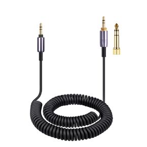 weishan WH-1000XM5 Cable Coiled Aux Cord Replacement for Sony WH-CH720N, WH-CH710N, MDR-950BT, 1AM2, 7520 Noise Canceling Headphones, 3.5mm(1/8") Extension Wire with 6.35mm(1/4") Adapter, 14ft