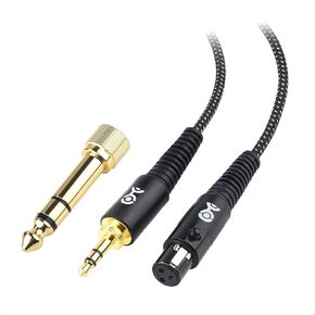 Cable Matters Premium Braided 3.5mm to Mini XLR Headphone Cable 4 ft - Compatible with Beyerdynamic DT 1770 Pro, DT 1990 Pro, AKG K240, K182, K175, K182, K245, K371, and Q701 Headphones