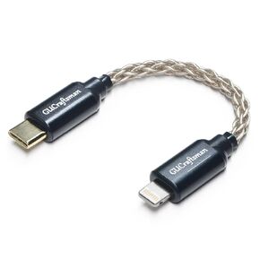 GUCraftsman OTG Cable iOS to Type C/USB C Headphone Amplifier Cable 6N Single Crystal Silver for FiiO BTR5 Q1 Q3 Q3s Qudelix 5K xDuoo Link2 XD-05PLUS E1DA 9038G3 9038S 9038D for iPhone iPad iPod Touch