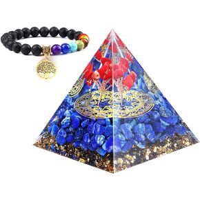 Orgone Pyramid, Orgonite Pyramids Crystal Pyramid Amethyst Healing Orgonite Crystal and Orgonite Healing Stones, Protection Crystals Energy Generator for Gift,Yoga, Meditation, Stress Reduce