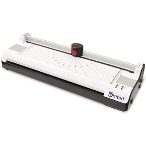 United LT13 6-in-1 Thermal & Cold Laminator with Paper Trimmer and Corner Rounder, 13" Width, White/Black