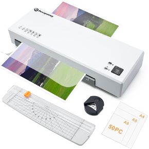 آلة تغليف، آلة تغليف حرارية وباردة 4 في 1 مع 50 قطعة من أوراق التغليف، آلة تغليف شخصية مقاس 9 بوصات مع قاطع ورق ومستدير زاوية للاستخدام في المكاتب التجارية والمنزل والمدرسة in Kuwait