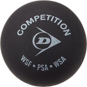 DUNLOP Competition Squash Balls (Single Spot) (Set of 3), Black