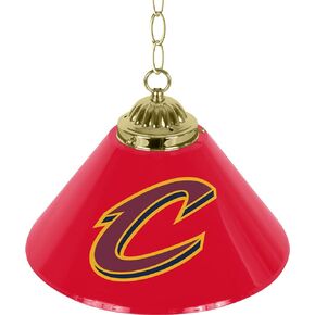 Trademark Global Pendant Light - Cleveland Cavaliers Logo 14-Inch Single Hanging Lamp with Pull Chain for Bar, Garage, or Man Cave Accessories