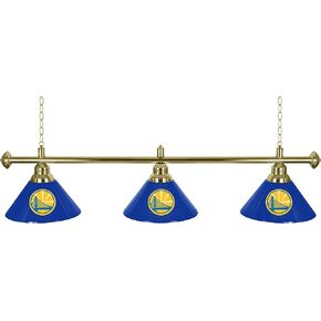 Trademark Global 3-Shade Hanging Lamp - Golden State Warriors Logo 60-Inch Light with Pull Chain - Bar, Garage or Man Cave Decor