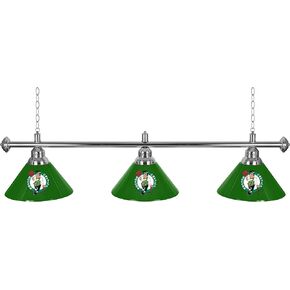 Trademark Global 3-Shade Hanging Lamp - Boston Celtics Logo 60-Inch Light with Pull Chain - Bar, Garage or Man Cave Decor
