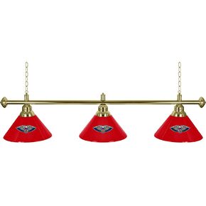 Trademark Global 3-Shade Hanging Lamp - New Orleans Pelicans Logo 60-Inch Light with Pull Chain - Bar, Garage or Man Cave Decor