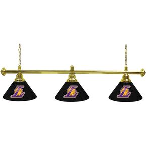 Trademark Global 3-Shade Hanging Lamp - Los Angeles Lakers Logo 60-Inch Light with Pull Chain - Bar, Garage or Man Cave Decor