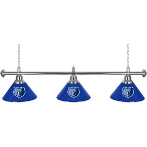 Trademark Global 3-Shade Hanging Lamp - Memphis Grizzlies Logo 60-Inch Light with Pull Chain - Bar, Garage or Man Cave Decor