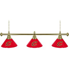 Trademark Global 3-Shade Hanging Lamp - Cleveland Cavaliers Logo 60-Inch Light with Pull Chain - Bar, Garage or Man Cave Decor