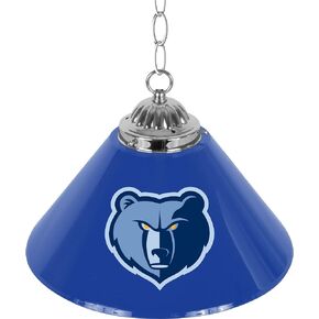 Trademark Global Pendant Light - Memphis Grizzlies Logo 14-Inch Single Hanging Lamp with Pull Chain for Bar, Garage, or Man Cave Accessories