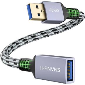 SNANSHI USB Extension Cable 3ft, USB Extender Nylon Braided USB 3.0 Extension Cable for Webcam,Printer,USB Mouse/Keyboard, Flash Drive,USB Light