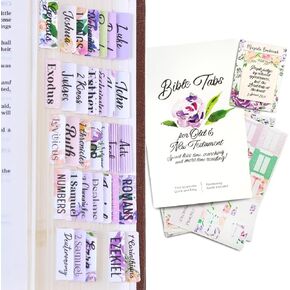 Bible Tabs for Kids - 63 Pieces Set Laminated Bible Tabs for Study Bible with Guide Included + Magnetic Bookmark - Bible Journaling Supplies to Help Your Little Guys Learn The Books of The Bible