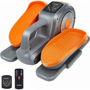 Under Desk Elliptical Machine Leg Exerciser Seated Machine Elliptical Trainer for Seniors Adults with Massage Pedal/Display Monitor/Remote Control Home Office Use