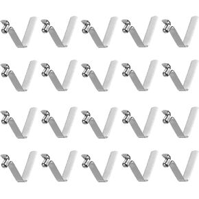HARFINGTON 20pcs Single Button Kayak Paddle Snap Spring Clip 32mm x 5.8mm 65Mn Spring Steel V-Shaped Hollow Lift Telescopic Locking Tube Pole Clips for Tent Umbrella Camping,Silver Tone in Kuwait