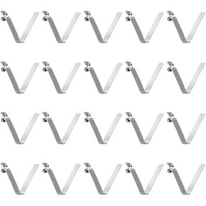 HARFINGTON 20pcs Single Button Kayak Paddle Snap Spring Clip 32mm x 5.8mm 65Mn Spring Steel V-Shaped Hollow Lift Telescopic Locking Tube Pole Clips for Tent Umbrella Camping,Silver Tone in Kuwait