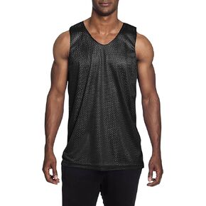 Mens Reversible Basketball Jersey Premium Moisture Wicking Mesh Tank Top