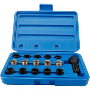 طقم إصلاح خيط شمعة الإشعال، 16 قطعة من الفولاذ الكربوني، أدوات إصلاح خيط الصنبور مع حقيبة محمولة لإصلاح خيوط شمعة الإشعال التالفة in Kuwait