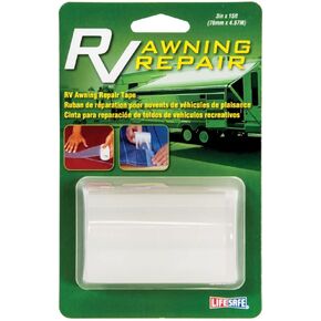 Life Safe Awning Repair Tape, RV and Marine, Repairs Rips, Tears & Punctures To Awnings, Canvas, Rain Wear, Tents, Knapsacks & Pool Covers, Transparent, 3 inch X 15 ft, RE3848