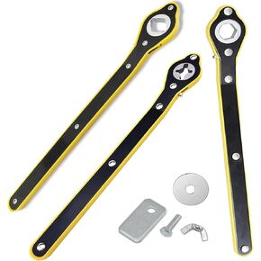 QISF 3Pcs Car Jack Wrench Set, 360° Swivel Labor-Saving Car Jack Ratchet Wrench Cross-shaped Hex-shaped Rhombus-shaped with Long Handle, Scissor Jack Lift Speed Handle Tool for Travel, Van, SUV & More