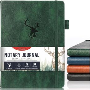 molekaus Notary Journal,Notary Book,7"X9.5" Notary Log Book with 236 Record Entries, Notary Public Journal of Notarial Acts,Hardcover, 120gsm Numbered Pages（Dark Green）