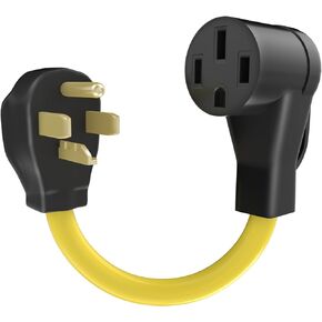 1Ft NEMA 14-30P to 14-50R EV Charger Adapter Cord, 4 Prong 30Amp Dryer Outlet Male Plug to 50Amp 4 Prong EV/RV Female Conversion Adapter, for Tesla/EV/RV Level 2 Charging