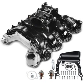 A-Premium Engine Intake Manifold Assembly W/Thermostat & Gasket [fits for SOHC, 8Cyl 4.6L] Compatible with Ford E-150 2010-2014, E-250 2010-2014, F-150 2009-2010, Lobo 2009-2010
