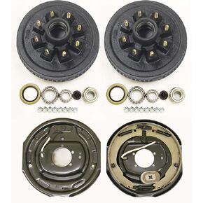 Trailer 8 on 6.5" B.C. Hub Drum Kits with 12"x2" Electric Brakes for 7000 Lbs Axle
