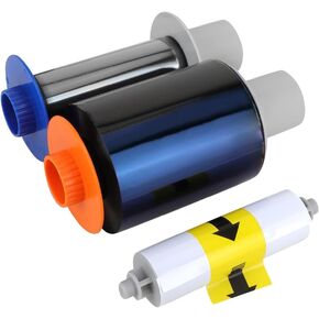 84051 YMCK Color Ribbon, Compatible with Fargo Hdp5000 / Hdpii Model Printer, Replacement for Fargo Hdp5000 Ribbon, 084051 Ymck Full-Color Yields 500 Prints with Clean Spool