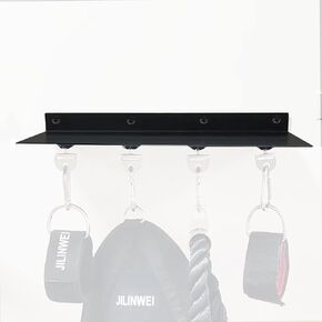 JILINWEI Metal 16" Tonal Floating Accessory Shelf with 4 Pcs Tonal Accessory Shelf Clips/Mounts/Brackets for Tonal Gym Gear,Black(Clips are Installed)
