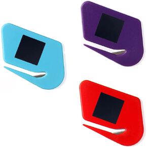 Magnetic Letter Openers Envelope,3 Pack,Envelope Opener Slitter,Mail Openers Blade with Magnet,Letter Opener for Women,Envelope Cutter (Purple,Red,Lake blue)