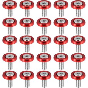 Car Bumper Fender Washer Bolt M6x20mm Engine Bay Dress Up Kit Stainless Steel Red (Set of 25)