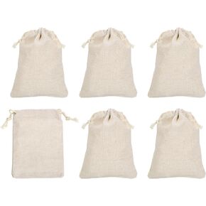 PATIKIL 14"x10" Coin Money Sacks Bag, 6 Pack Bank Deposit Change Transit Bags Cash Bag with Drawstring Currency Bags Gift Bag Style 1, Beige