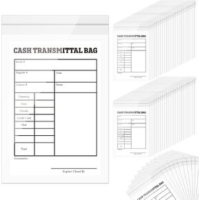 800 Pcs Cash Transmittal Bags Bank Supplies Deposit Bags Bank Bag Plastic Clear Money Pouch Security Bank Pocket for Bank Currency, Coin, Receipts, Checks, 6.7 x 11.4 Inches