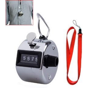 Hand Held Tally Counter with Lanyards,4 Digit Metal Mechanical Click Counter for Knitting,Golf Scorer,Lap,Counting People