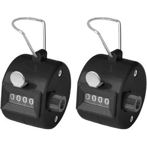 TopTie 2PCS Hand Tally Counters, 4 Digital ABS Click Counter for Sport Stadium Coach and Other Event