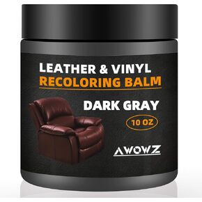 AWOWZ Leather Recoloring Balm, 10OZ Leather Repair Kit for Furniture, Leather Color Restorer, Leather Dye for Recolor, Renew, Faded & Scratched Leather Couches, Car Seats, Clothing (Dark Brown)