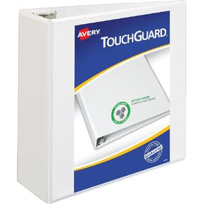 Avery TouchGuard Protection 3 Ring Binder, Customizable Cover, 2 Inch Slant Rings, 1 Black Binder (17119)