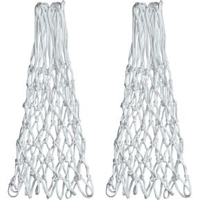 2PCS White Basketball Net 12 Loops 21 inch Professional Anti-Whip Basketball Net Replacement with Storage Pouch for Competition Standard Indoor Outdoor All-Weather Thick Mesh Nets