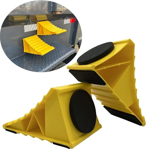 Magnetic Wheel Chocks for Travel Trailers - Utility Trailer Accessories - Campers RV Wheel Lock - Tractors Vehicle Wheel Blocks - Magnetic Tire Chocks (2pk) in Saudi Arabia