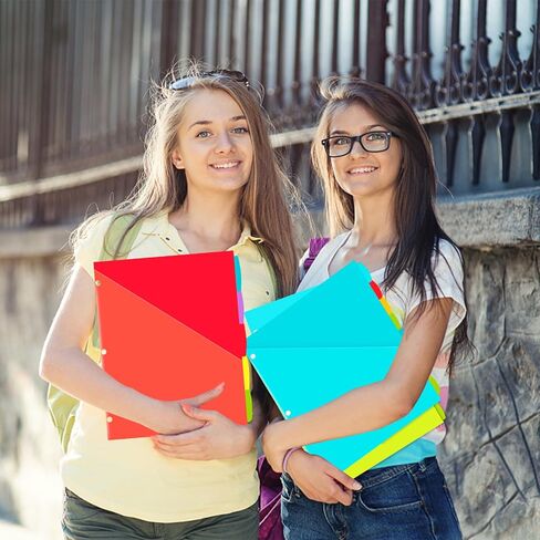 INFUN 8-Tab Plastic Binder Dividers with Front Pockets - 3 Sets, Multicolor Pocket dividers for 3-Ring Binders, dividers with tabs 24 pcs in Saudi Arabia