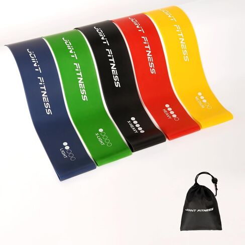 Latex Resistance Bands with Instruction Guide and Carry Bag, Set of 5, Exercise Loop for Home Gym, Yoga Exercise, Strength Training,Physical Therapy in Saudi Arabia