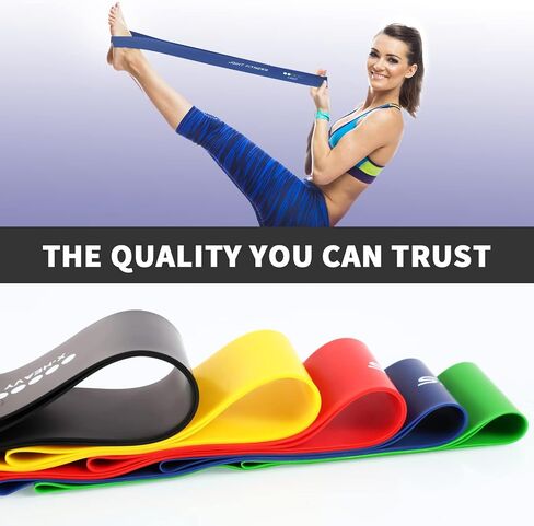 Latex Resistance Bands with Instruction Guide and Carry Bag, Set of 5, Exercise Loop for Home Gym, Yoga Exercise, Strength Training,Physical Therapy in Saudi Arabia